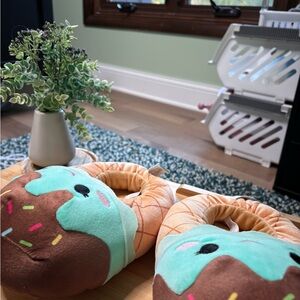 Squishmallows Mint and Brown Kids Slippers